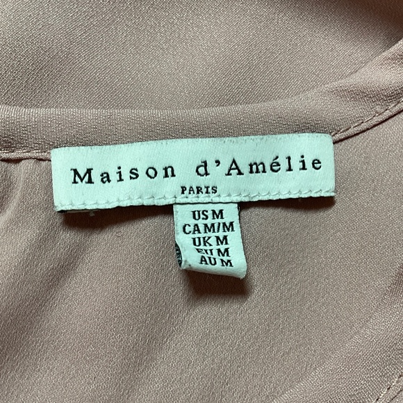 ANTHROPOLOGIE Maison d’Amelie Pink Sleeveless Blouse Hi-Lo Hem Sz M - Picture 5 of 10